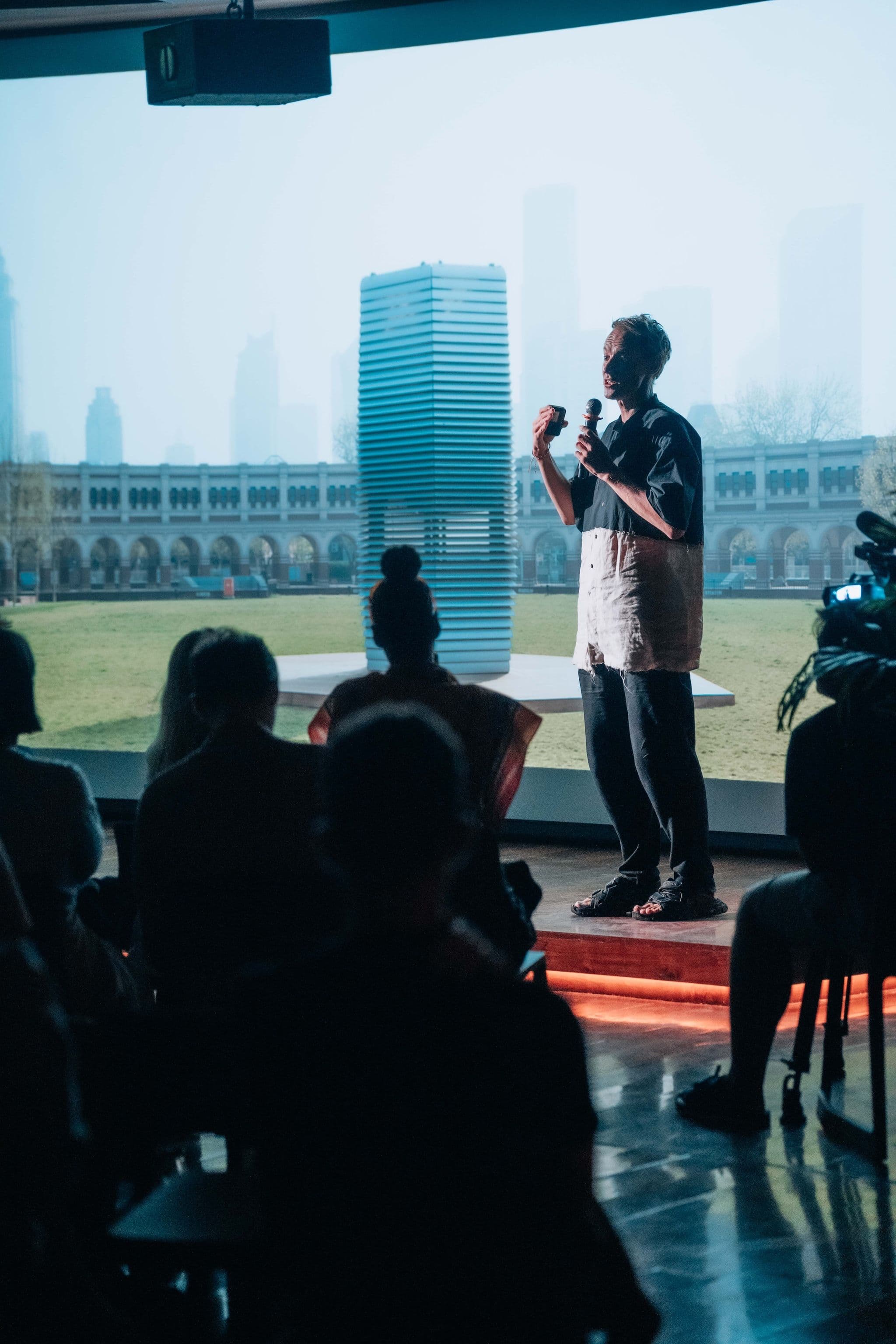 Daan Roosegaarde talking about his ‘Smog Free Tower’ project