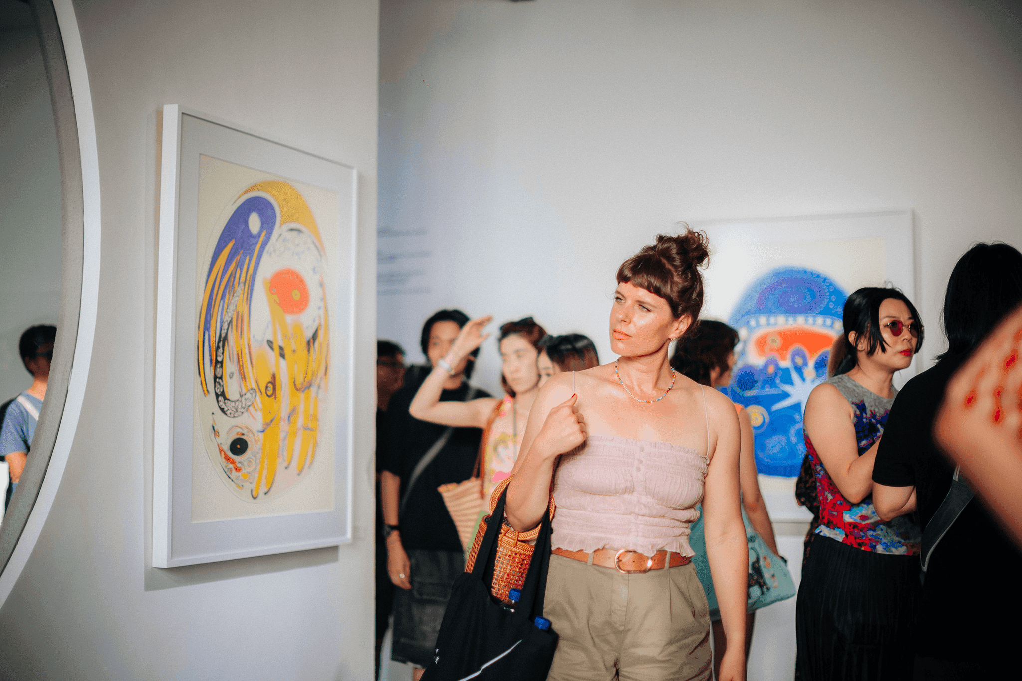 Gallery visitors experiencing the exhibition